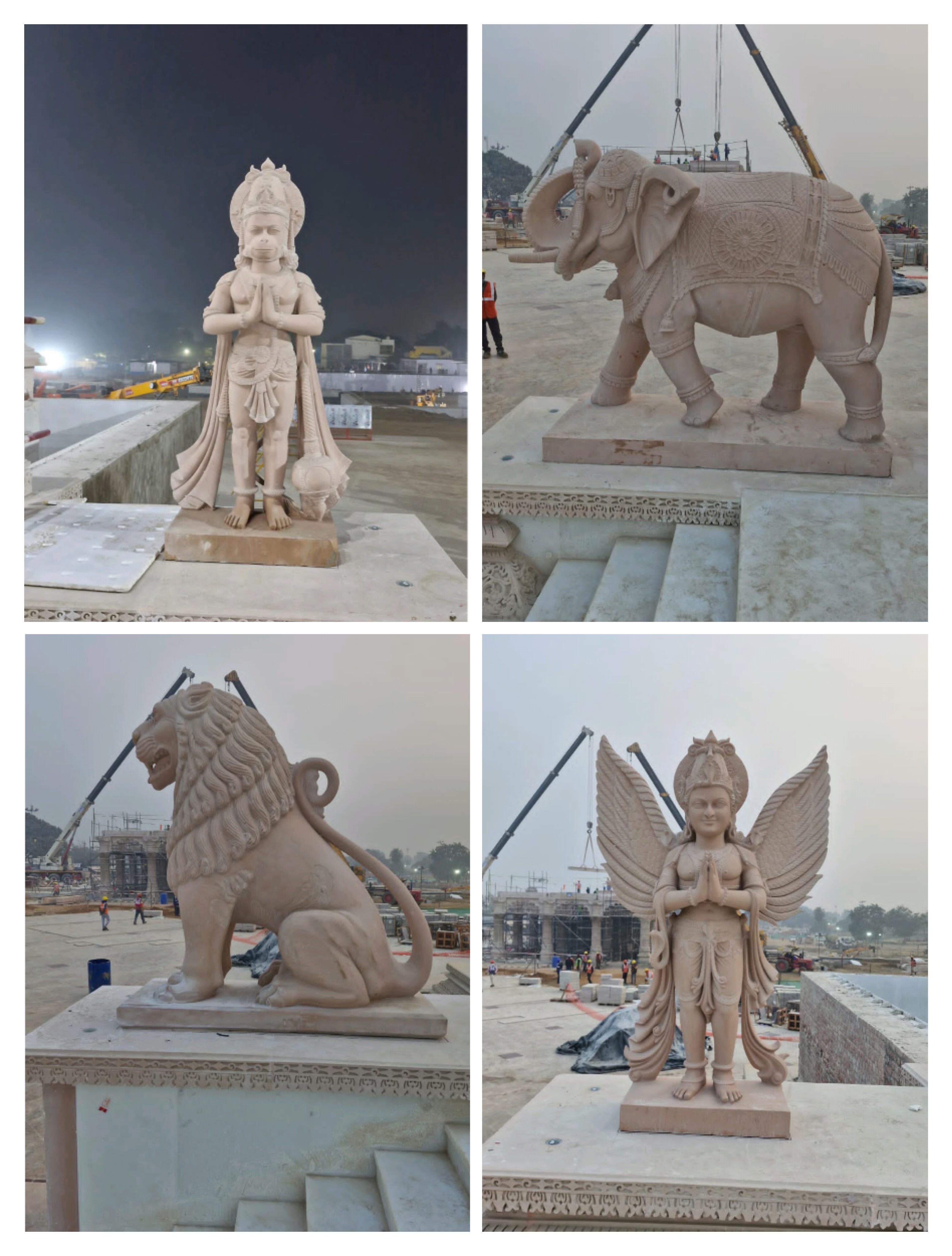 अयोध्या: इस राज्य के बलुआ पत्थर से मंदिर के प्रवेश द्वार पर गज, सिंह, हनुमान और गरुड़ की मूर्तियां 