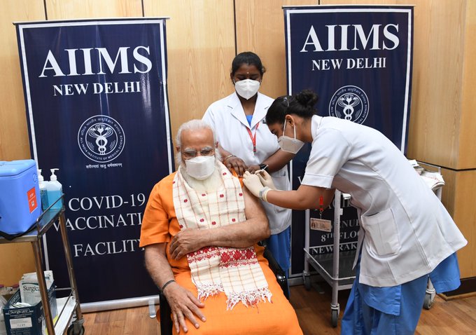 PM Modi receives second dose of COVID-19 vaccine at AIIMS
