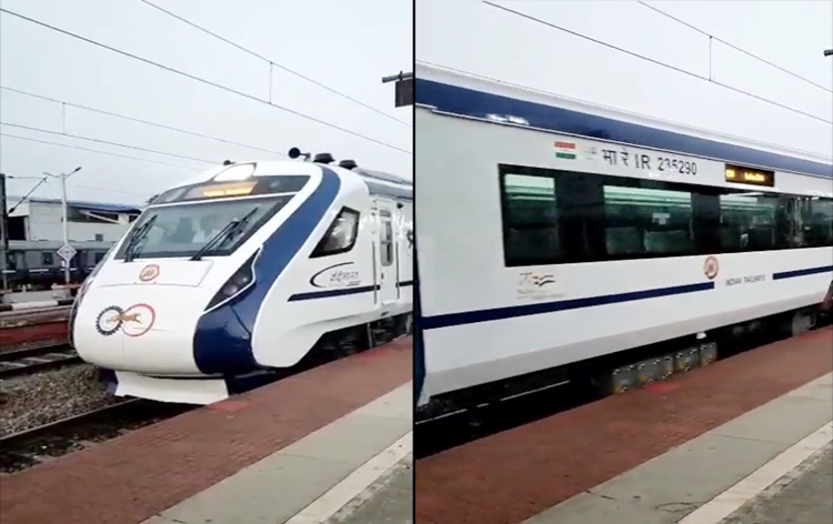 Vande Bharat Express on a trial run from Patna to Ranchi