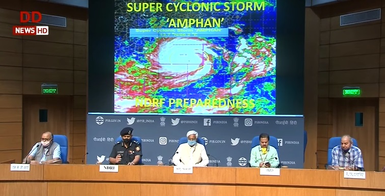 IMD and NDRF briefs media on the situation of super cyclonic storm Amphan