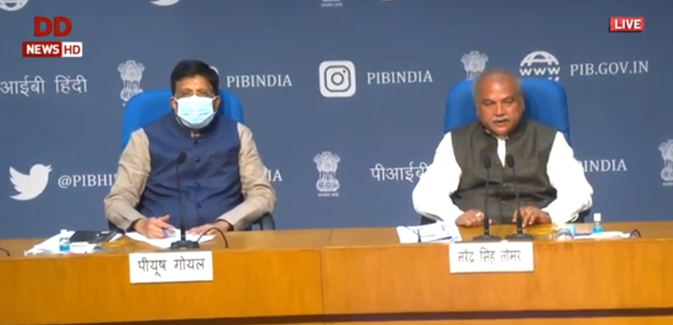 Press Briefing by Union Ministers Narendra Singh Tomar and  Piyush Goyal