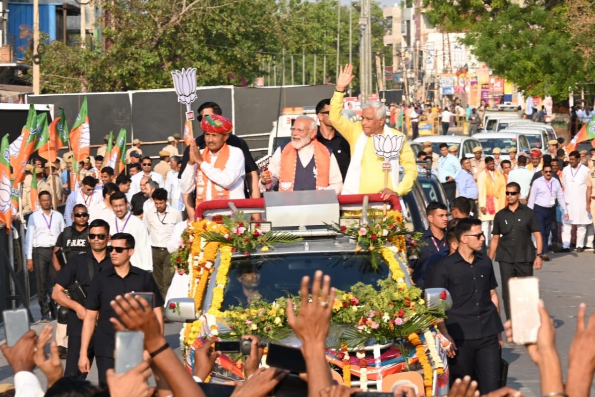 PM Modi holds roadshow in Rajasthan’s Dausa