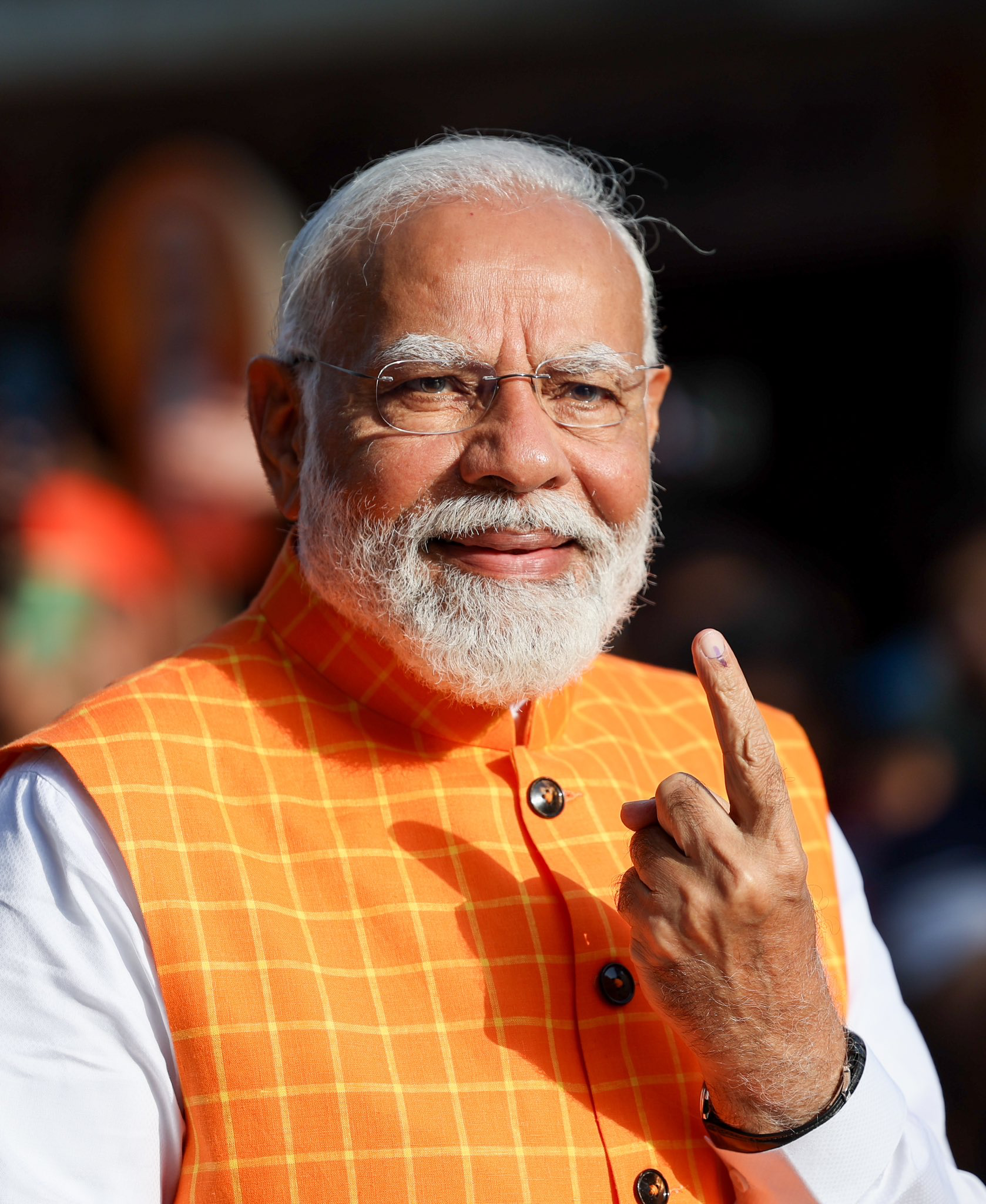 Prime Minister Modi casts his vote for third phase of Lok Sabha elections in Ahmedabad