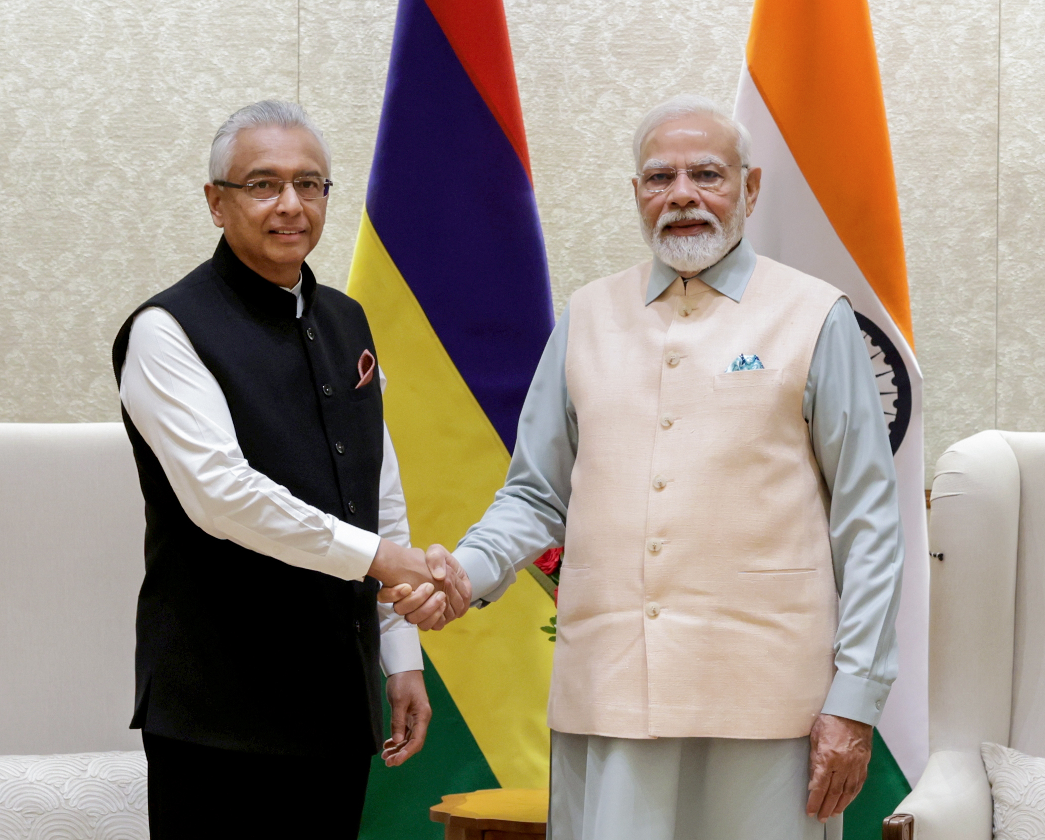 Mauritius PM Jugnauth arrives to attend PM Modi’s swearing-in ceremony