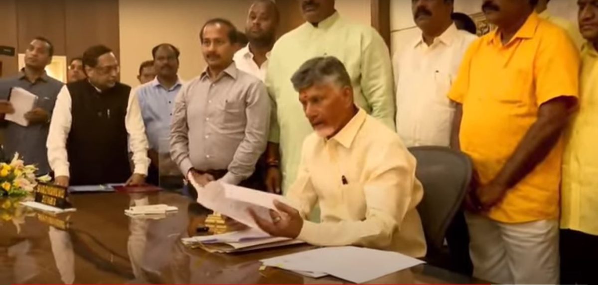 Andhra Pradesh CM Chandrababu Naidu assumes office at secretariat