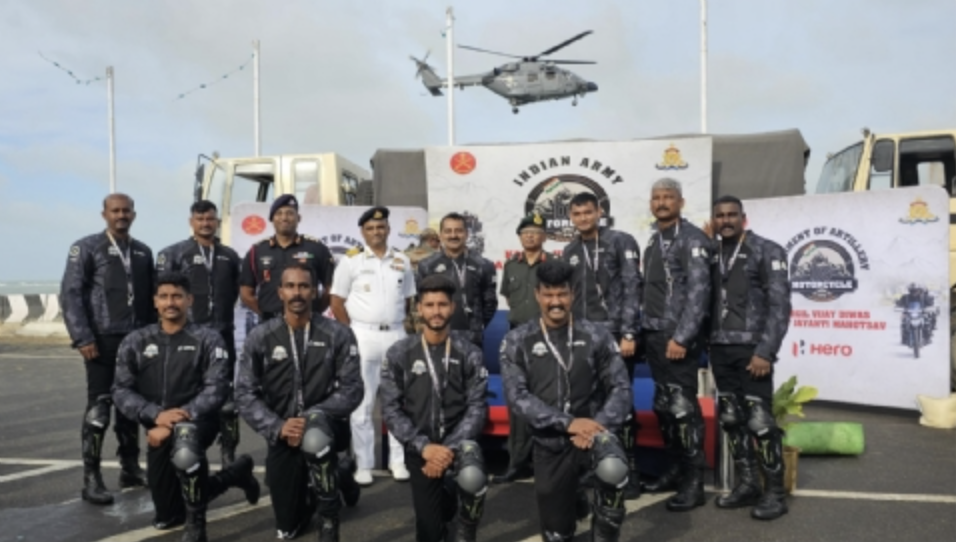 कारगिल विजय की रजत जयंती पर भारतीय सेना का ‘डी5’ मोटर साइकिल अभियान शुरू