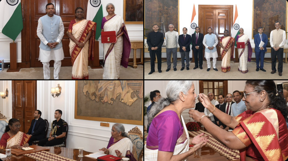 केंद्रीय वित्त मंत्री निर्मला सीतारमण ने बजट दस्तावेजों के साथ राष्ट्रपति से की मुलाकात