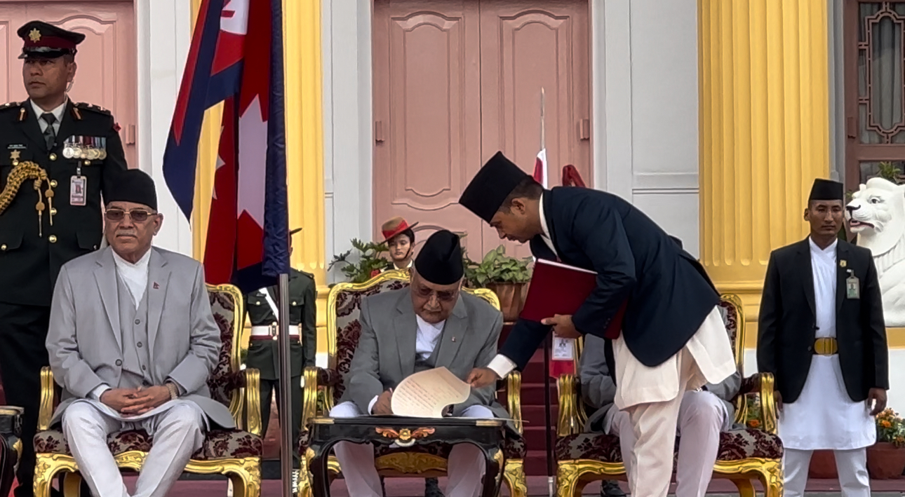 KP Sharma Oli takes oath as PM with New Cabinet