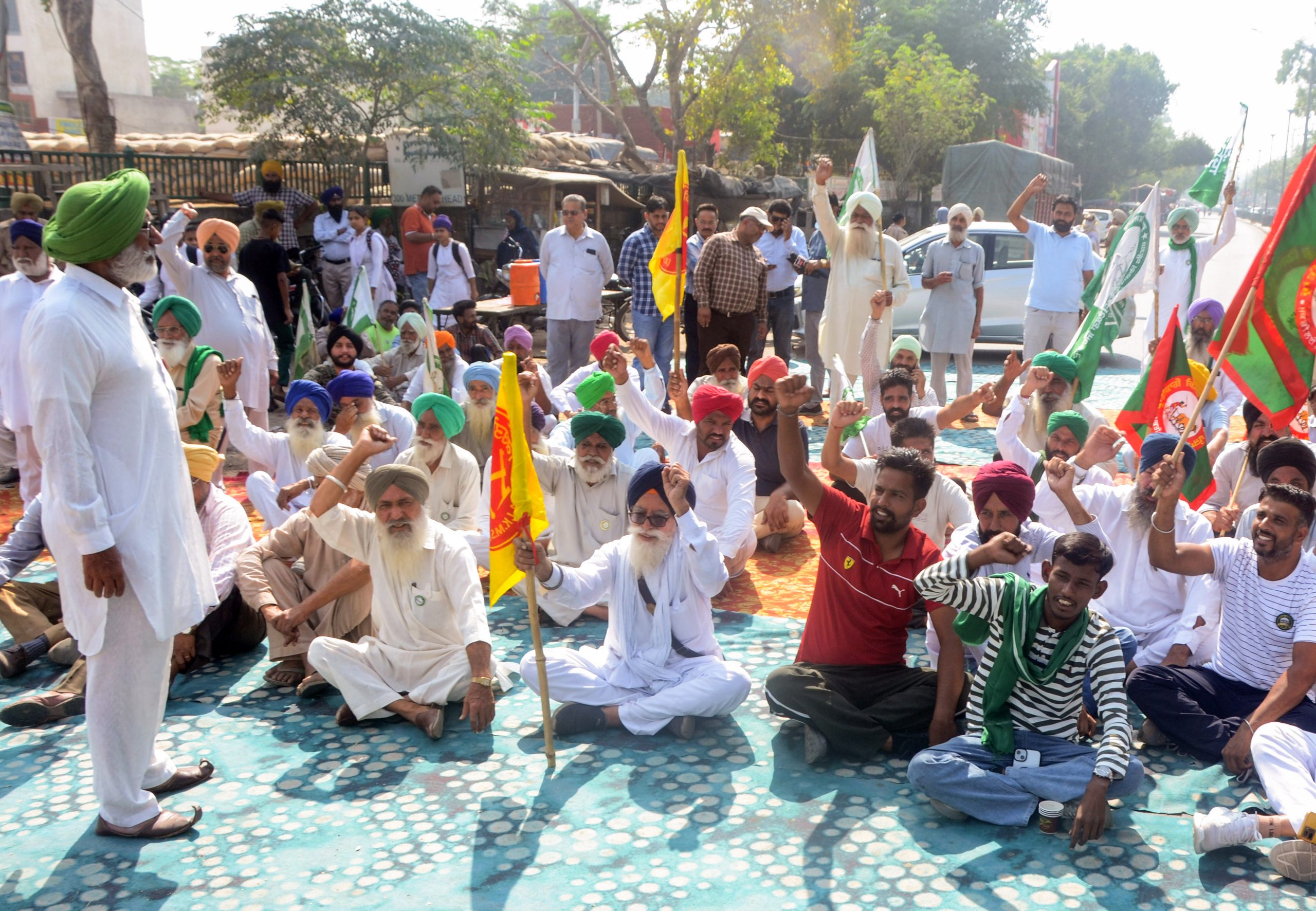 Punjab: Farmers continue protest for second day, demand paddy procurement among others