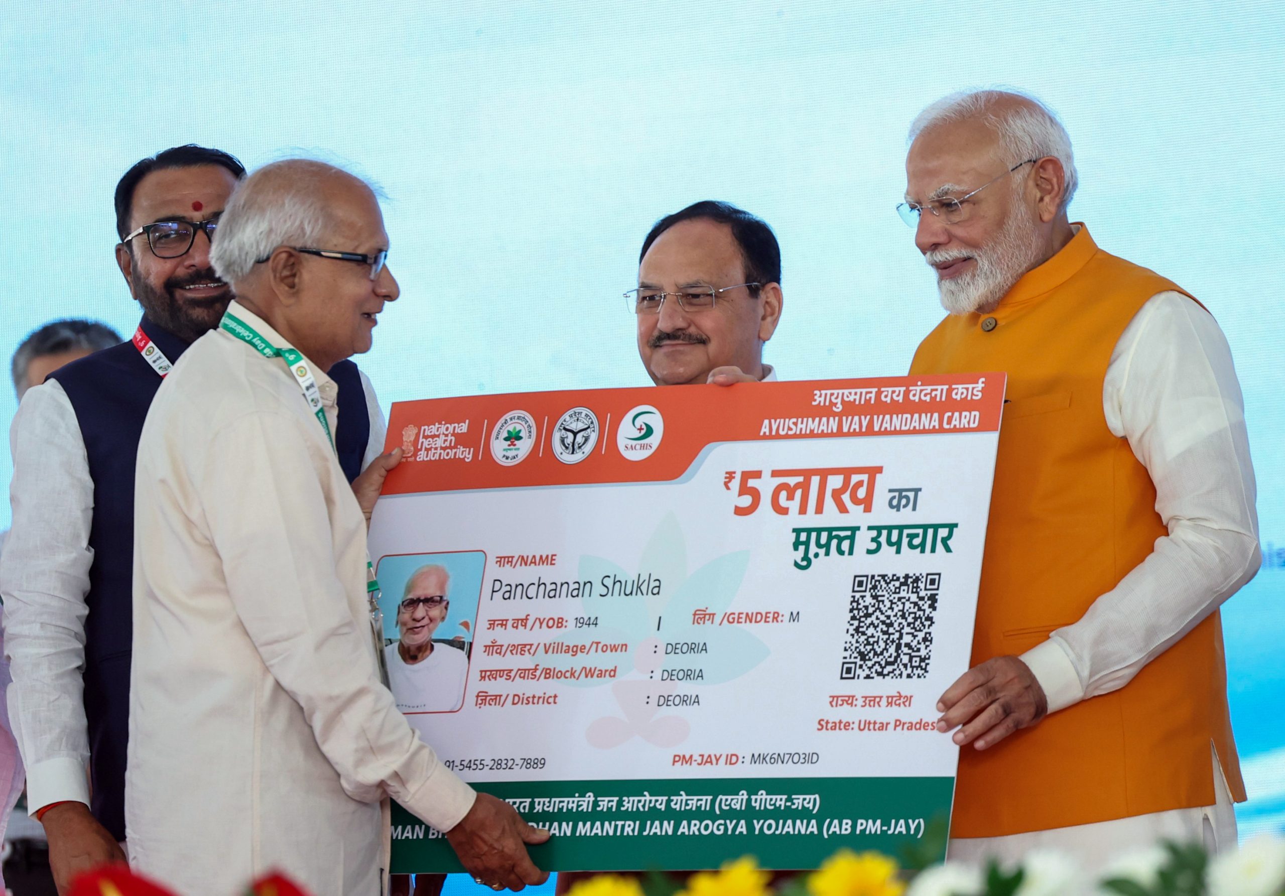 PM Modi unveils Ayushman Vaya Vandana Card, free healthcare for all ...