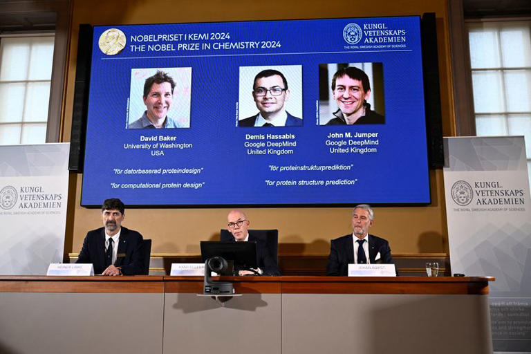 Nobel Prize in chemistry awarded to David Baker, Demis Hassabis and John Jumper for work on ‘protein research’