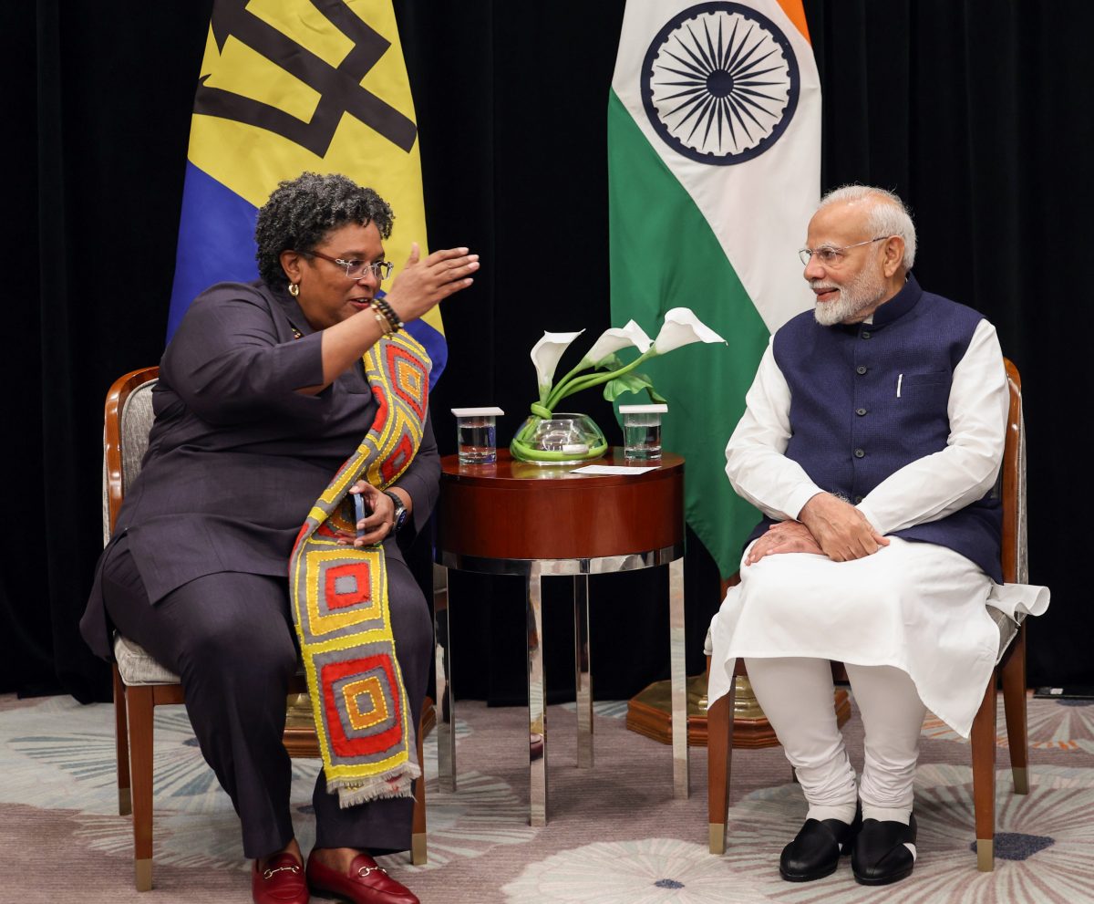 PM Modi meets Barbados PM, thanks for Honorary Award