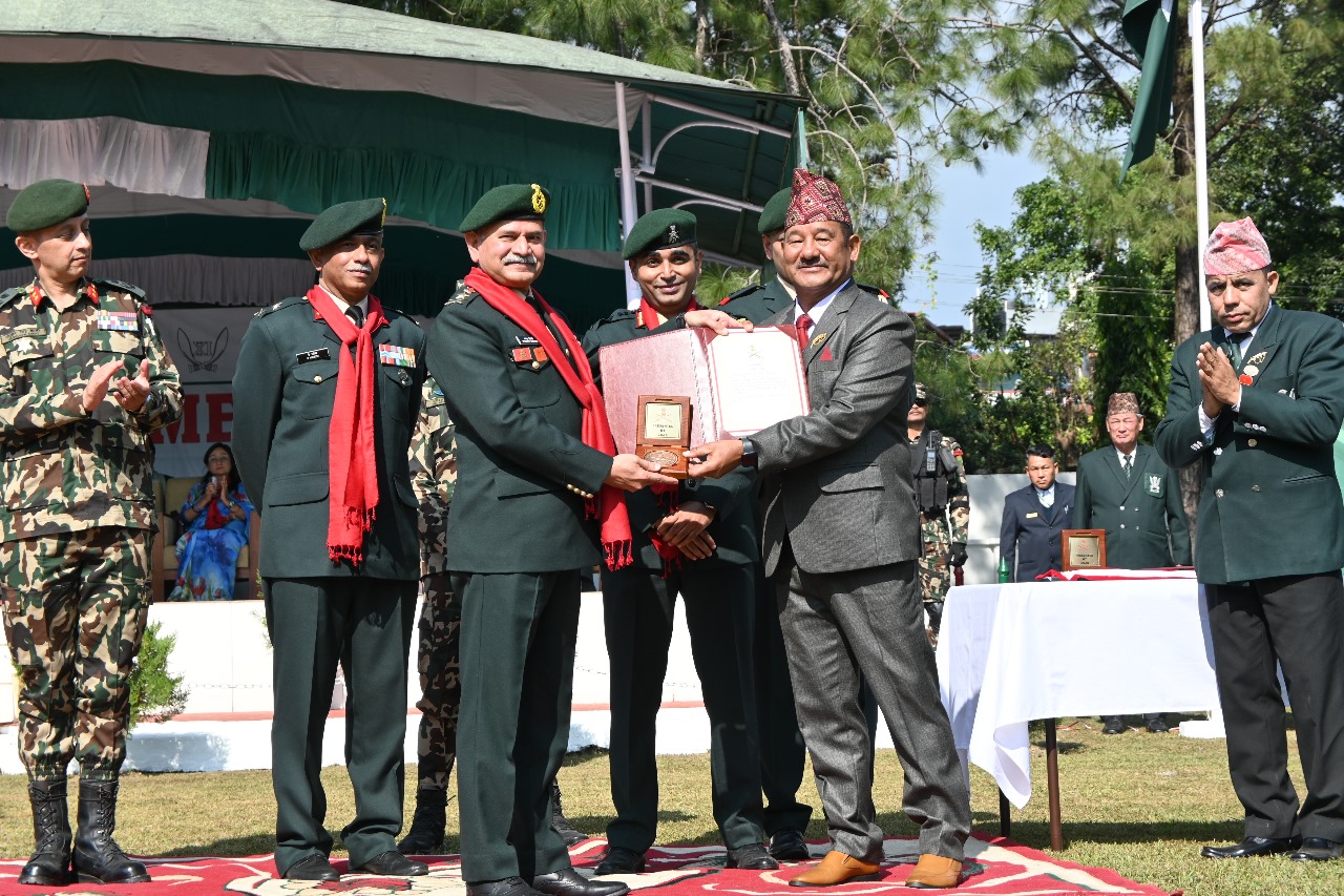 COAS Indian Army General Upendra Dwivedi felicitates gallantry awardees in Pokhara