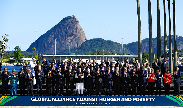 G20 leaders pose for family photos after launch of Global Alliance Against Hunger and Poverty