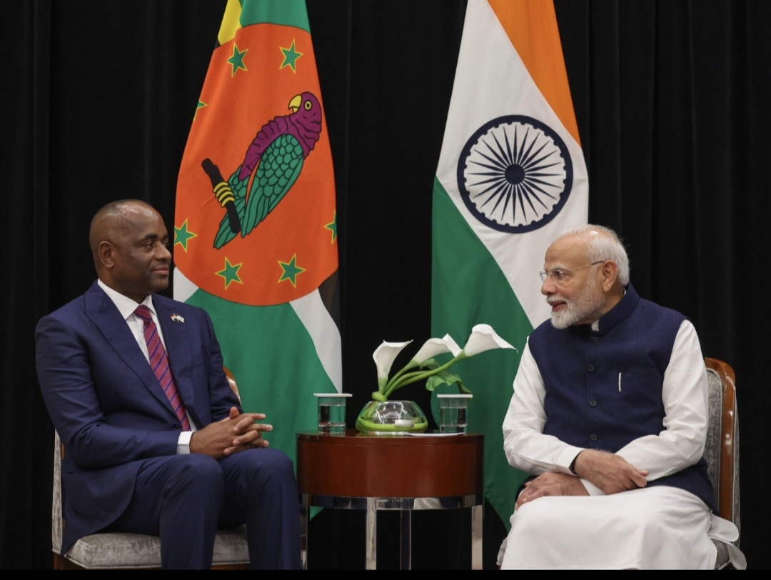 PM Modi holds bilateral talks with Dominica PM Roosevelt Skerrit in Georgetown