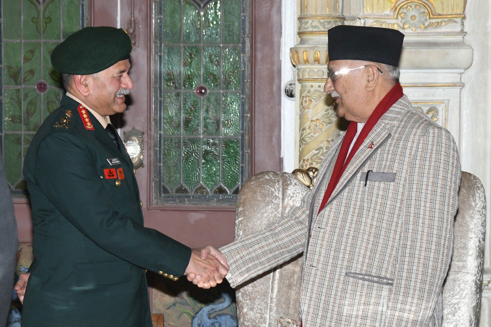 PM Oli says Continuity of the exchange of conferring the title of honorary general to the CoASs of India and Nepal is a welcome tradition.