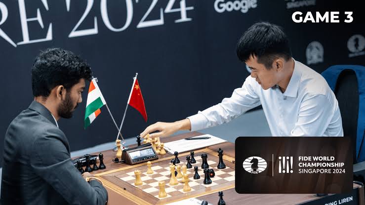 World Chess Championship: Gukesh gets first win over Ding, levels scores after game three