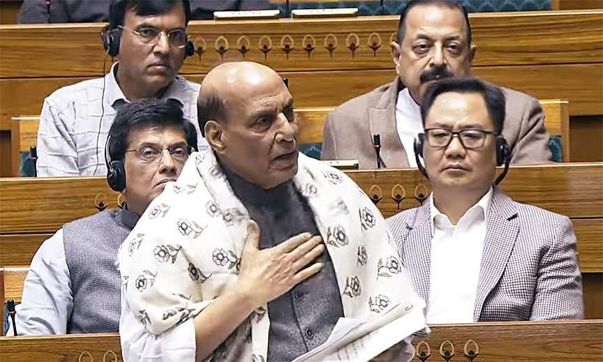 ‘Attempts to portray Constitution as gift of particular party”: Rajnath Singh attacks Congress during debate on Constitution