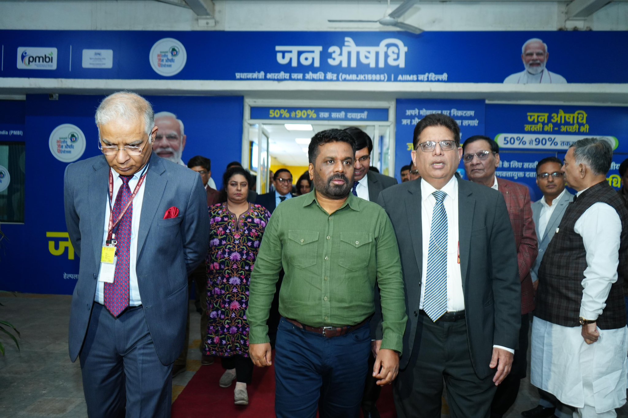 Sri Lankan President Dissanayake visits Jan Aushadhi Kendra at AIIMS in Delhi