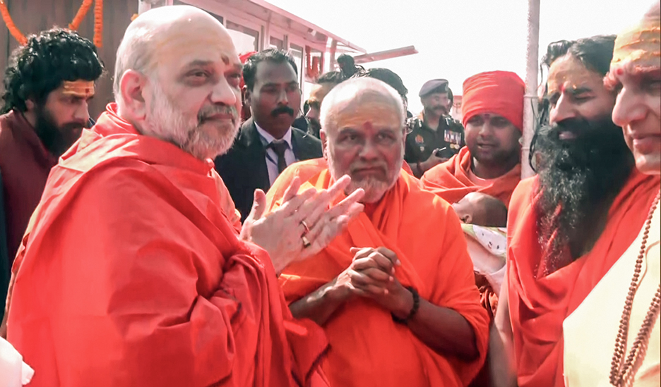 Mahakumbh: Union Minister Amit Shah takes holy dip at Sangam