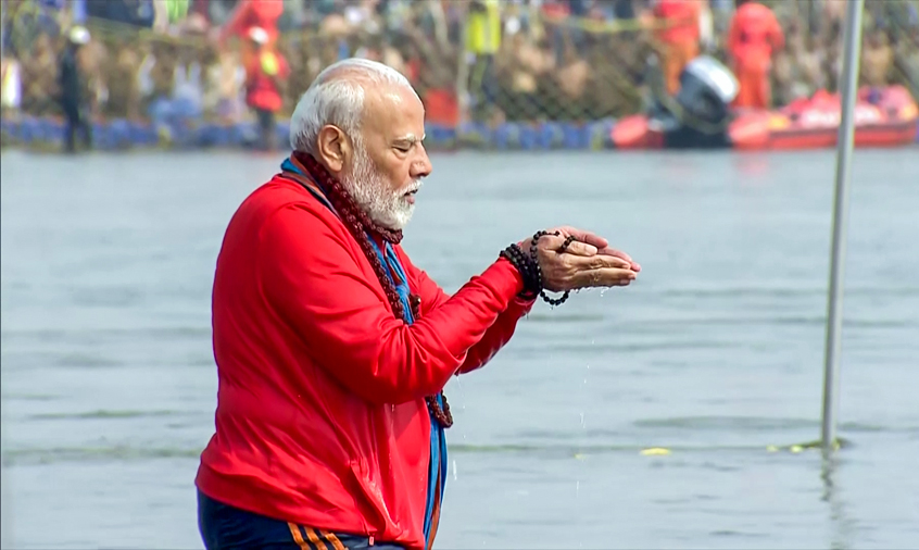 Maha Kumbh 2025: PM Modi takes dip at Triveni Sangam in Prayagraj