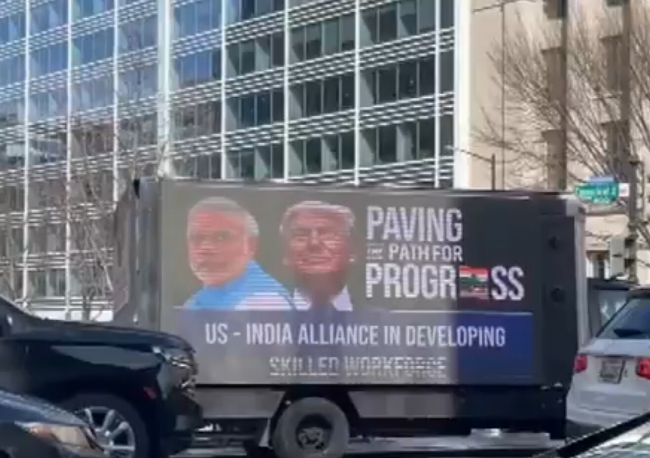 Mobile billboard in Washington DC highlights US-India alliance ahead of PM Modi-Trump meeting