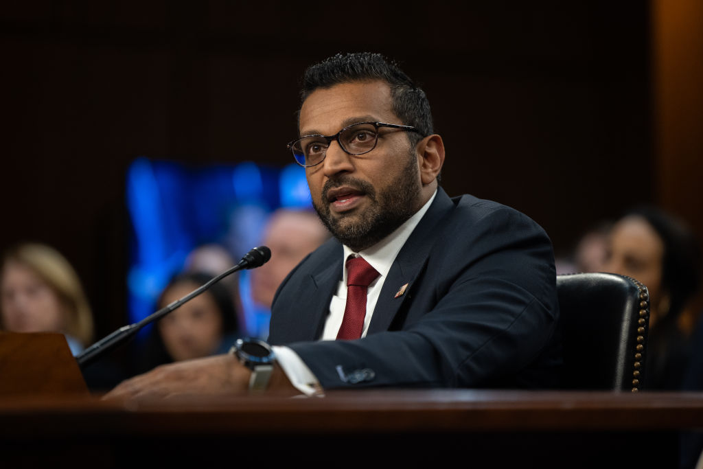 Kash Patel, nominee to be Director of the Federal Bureau of Investigation, testifies in front of the Senate Judiciary Committee in Washington, DC on January 30, 2025. Photo by Nathan Posner/Anadolu via Getty Images