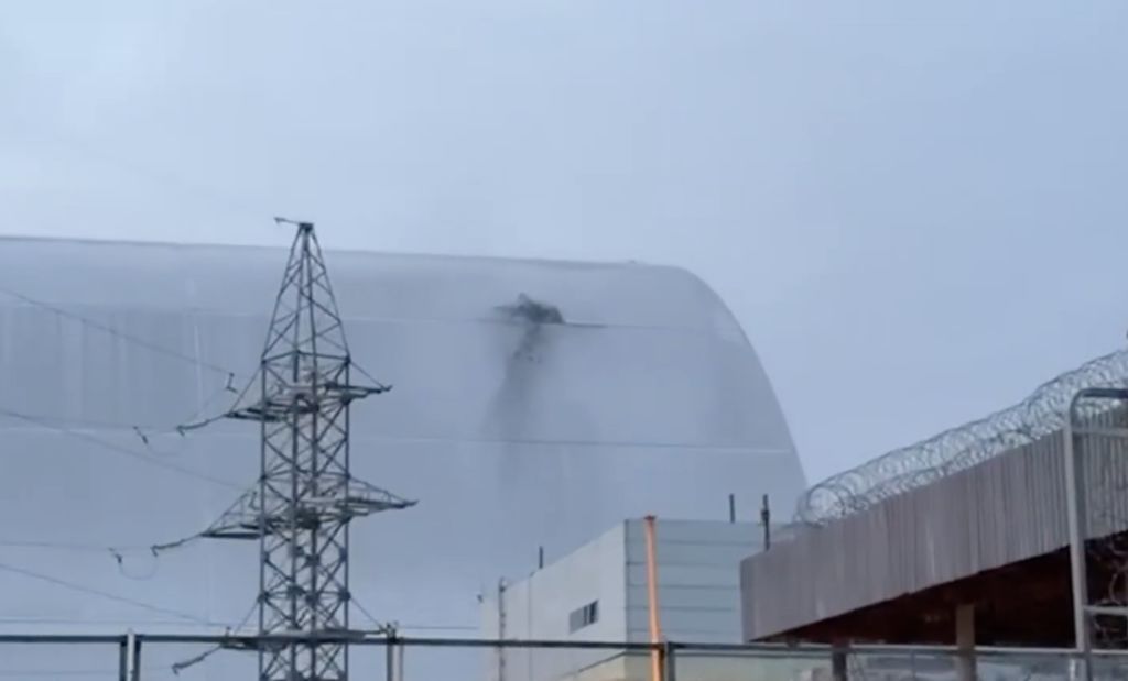 Russian drone damages Chornobyl nuclear plant’s shelter, Zelenskiy says