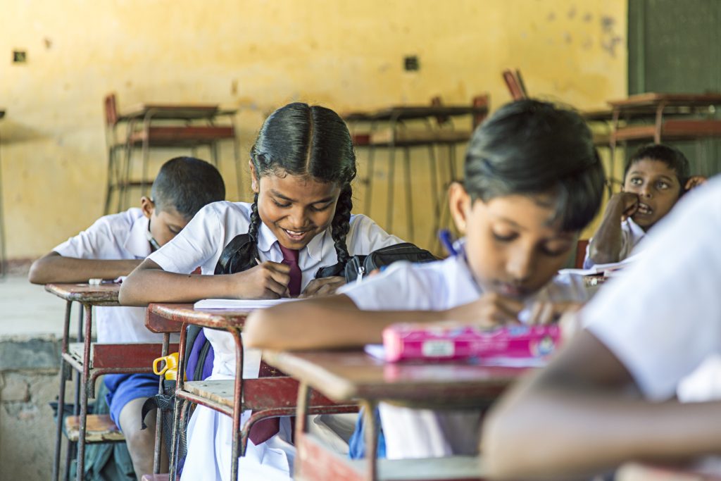 Children at a local primary school in Sri Lanka