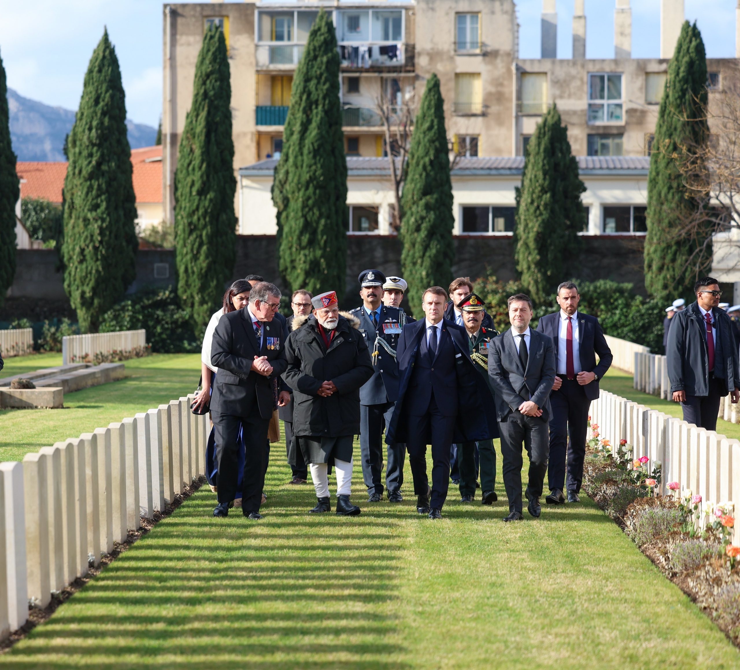 PM Modi, French President Macron pay tribute to Indian soldiers at Marseilles War Cemetery