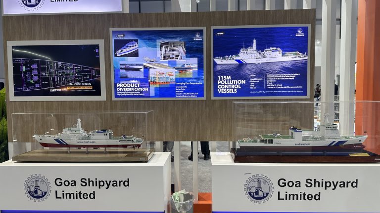 Goa Shipyard Showcases Indigenous Naval Vessels at NAVDEX 2025