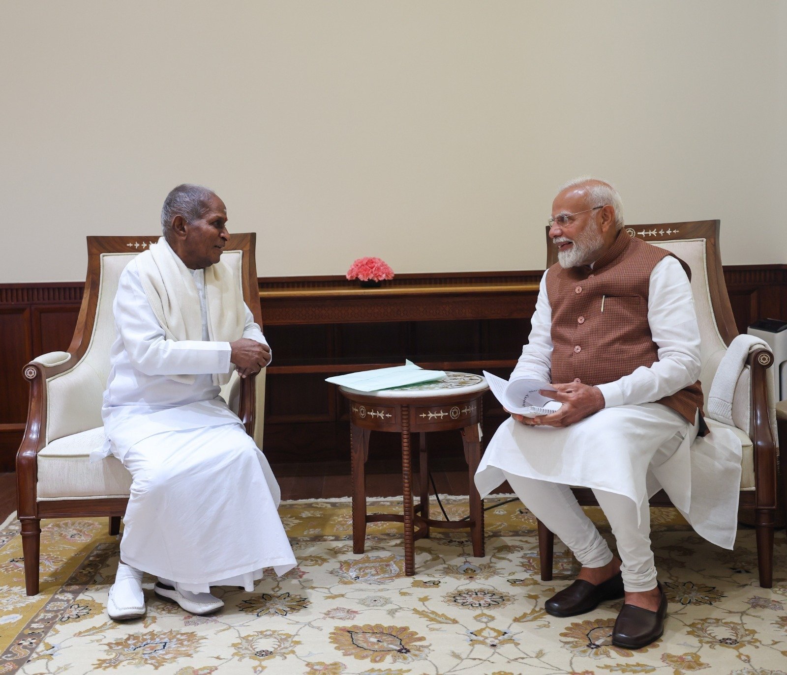 “Trailblazer in every sense”: PM Modi hails music maestro Ilaiyaraaja after meeting