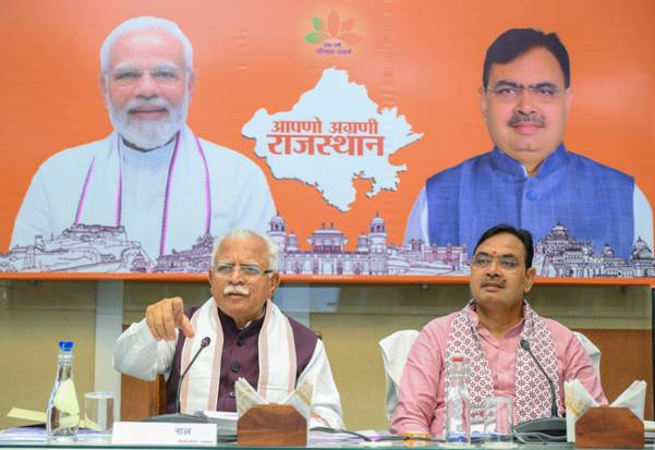 केंद्रीय मंत्री मनोहर लाल और राजस्थान के सीएम भजन लाल शर्मा ने शहरी विकास योजनाओं की समीक्षा की
