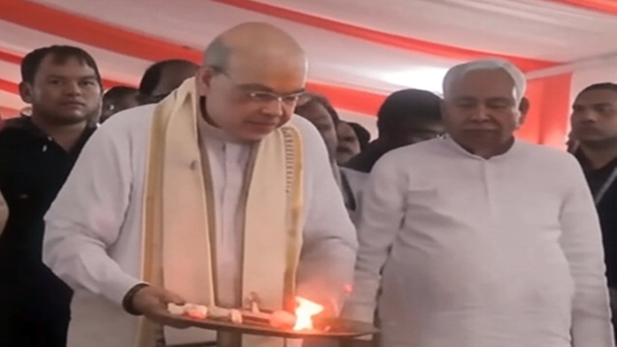 जनकनंदिनी की जन्मस्थली पुनौरा धाम में भव्य मंदिर का श्रीगणेश, शाह और नीतीश ने मिलकर किया भूमि पूजन