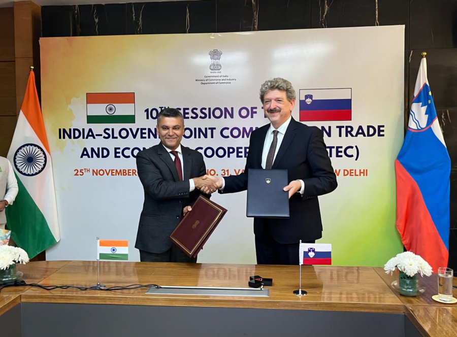 भारत-स्लोवेनिया संयुक्त व्यापार समिति ने की द्विपक्षीय व्यापार साझेदारी की समीक्षा