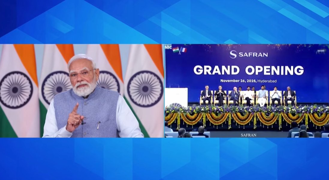 पीएम मोदी ने सफ्रान एयरक्राफ्ट इंजन सर्विसेज इंडिया सुविधा केंद्र का किया उद्घाटन