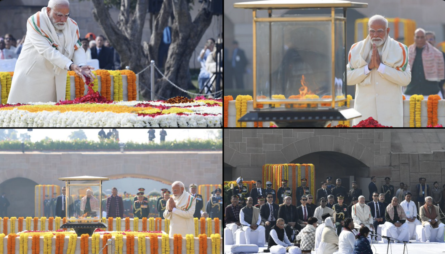 महात्मा गांधी की 78वीं पुण्यतिथिः राष्ट्रपति, उपराष्ट्रपति और प्रधानमंत्री ने श्रद्धांजलि अर्पित कर सर्वधर्म प्रार्थना में लिया भाग