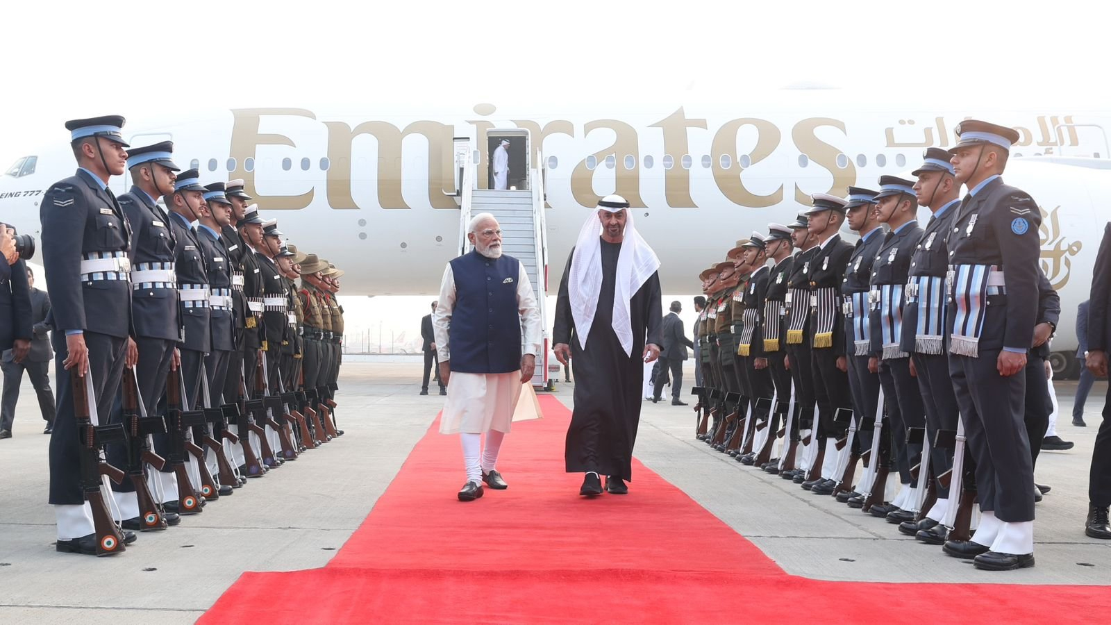 PM Modi personally receives UAE President Sheikh Mohamed bin Zayed Al Nahyan at airport