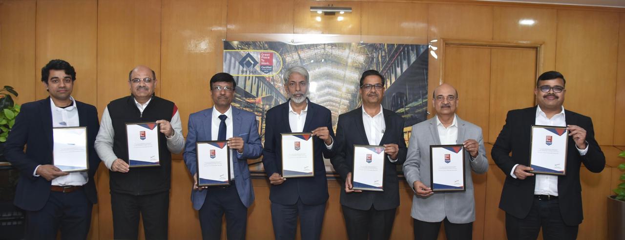 SAIL को लगातार तीसरी बार मिला ‘ग्रेट प्लेस टू वर्क’ सर्टिफिकेशन