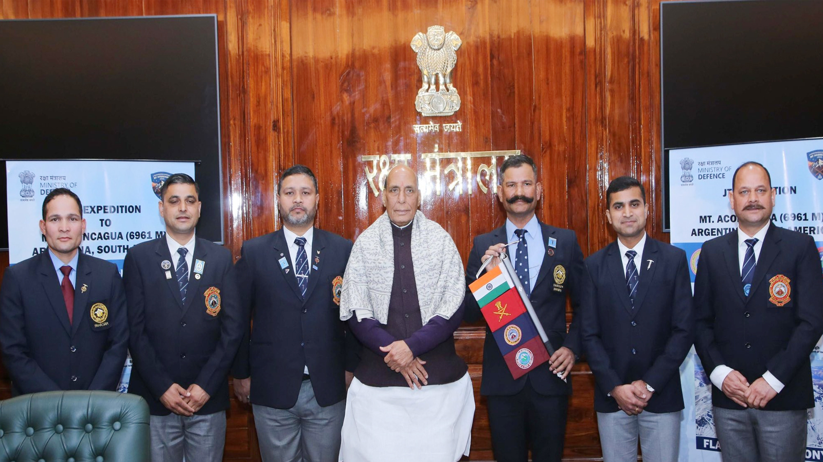 Rajnath Singh flags off NIM-JIM&WS joint expedition to Argentina’s Mount Aconcagua