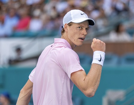 Sinner matches Djokovic milestone with straight-sets win in Miami
