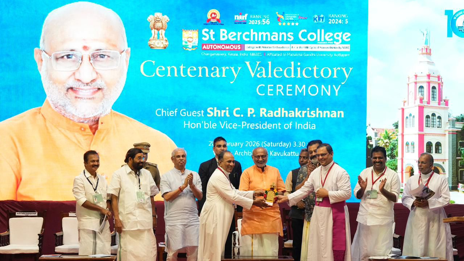 Kerala: Vice President Radhakrishnan hails 100 years of St. Berchmans College