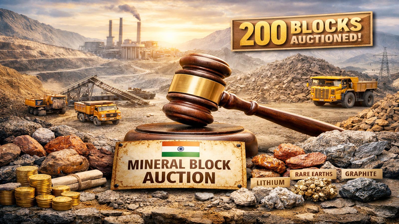 India achieves record 200 mineral block auctions in FY 2025-26