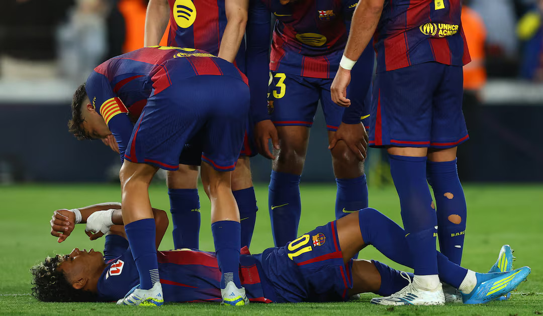 Soccer-Yamal limps off after sealing Barcelona win over Celta