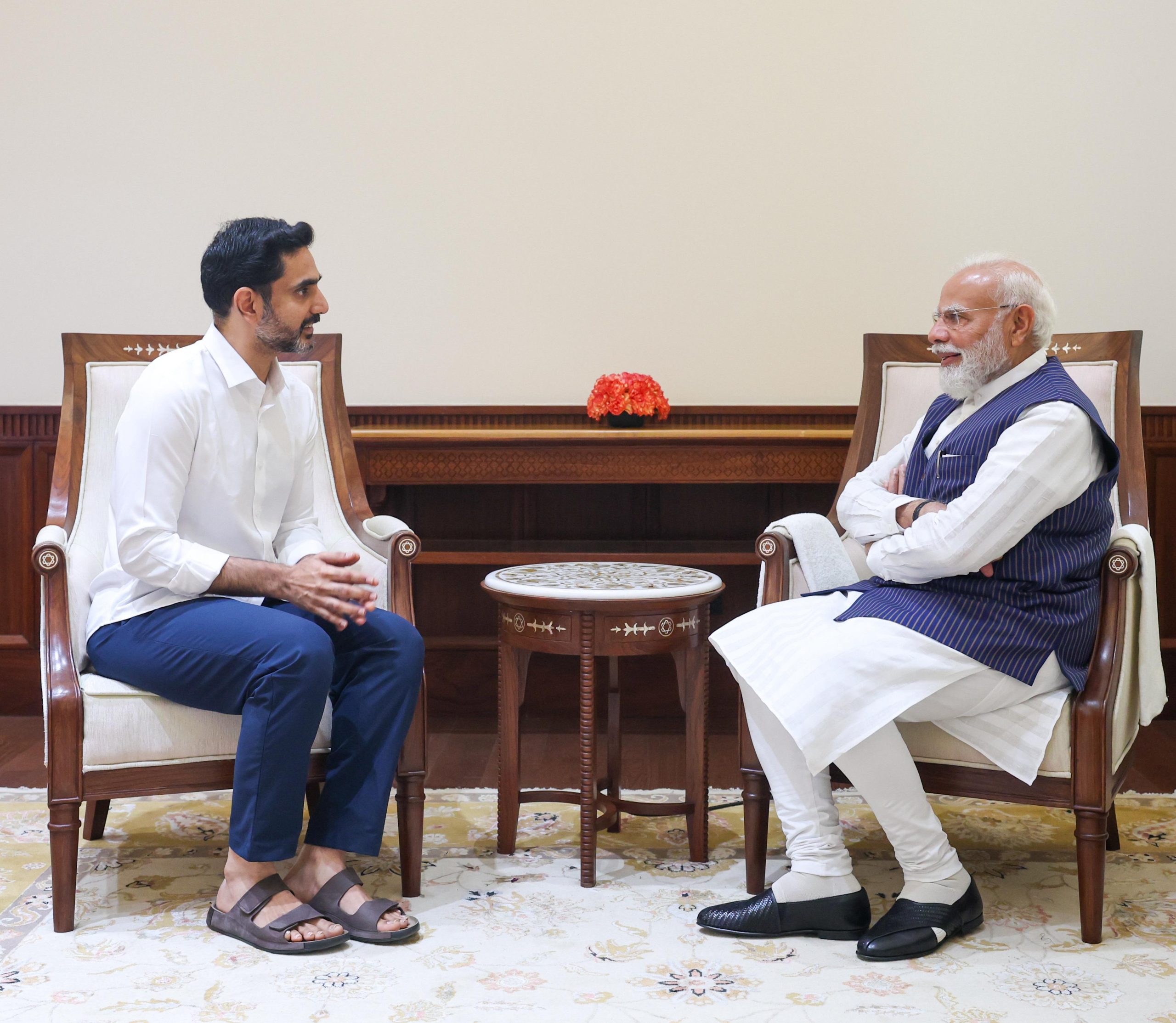 Lokesh meets PM Modi, thanks him for passing Amaravati Bill