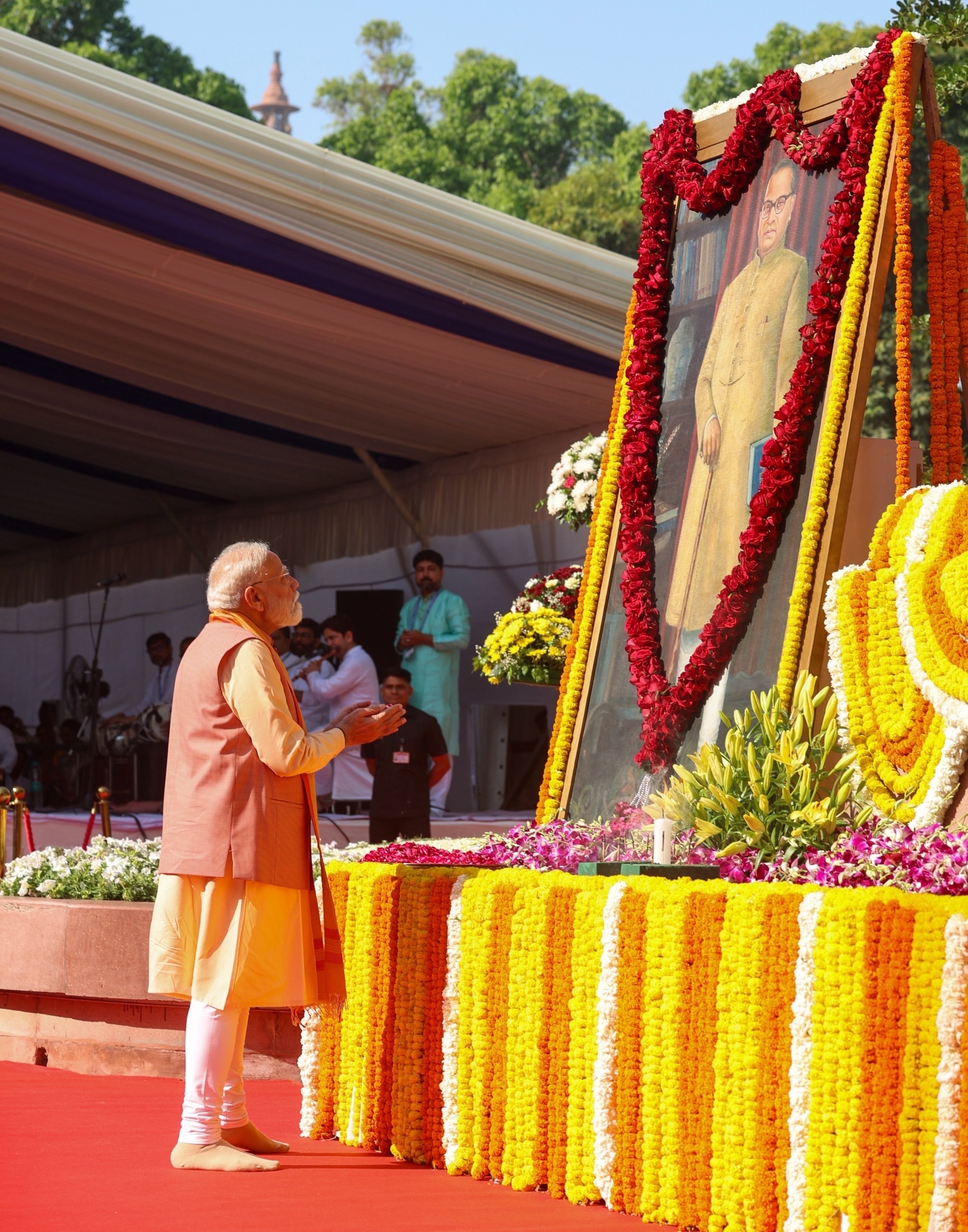 PM Modi, VP Radhakrishnan, Kharge Pay Tribute to Babasaheb Ambedkar
