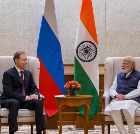 रूस के उप-प्रधानमंत्री डेनिस मंटुरोव ने पीएम मोदी से की मुलाकात, भारत-रूस रणनीतिक साझेदारी पर चर्चा