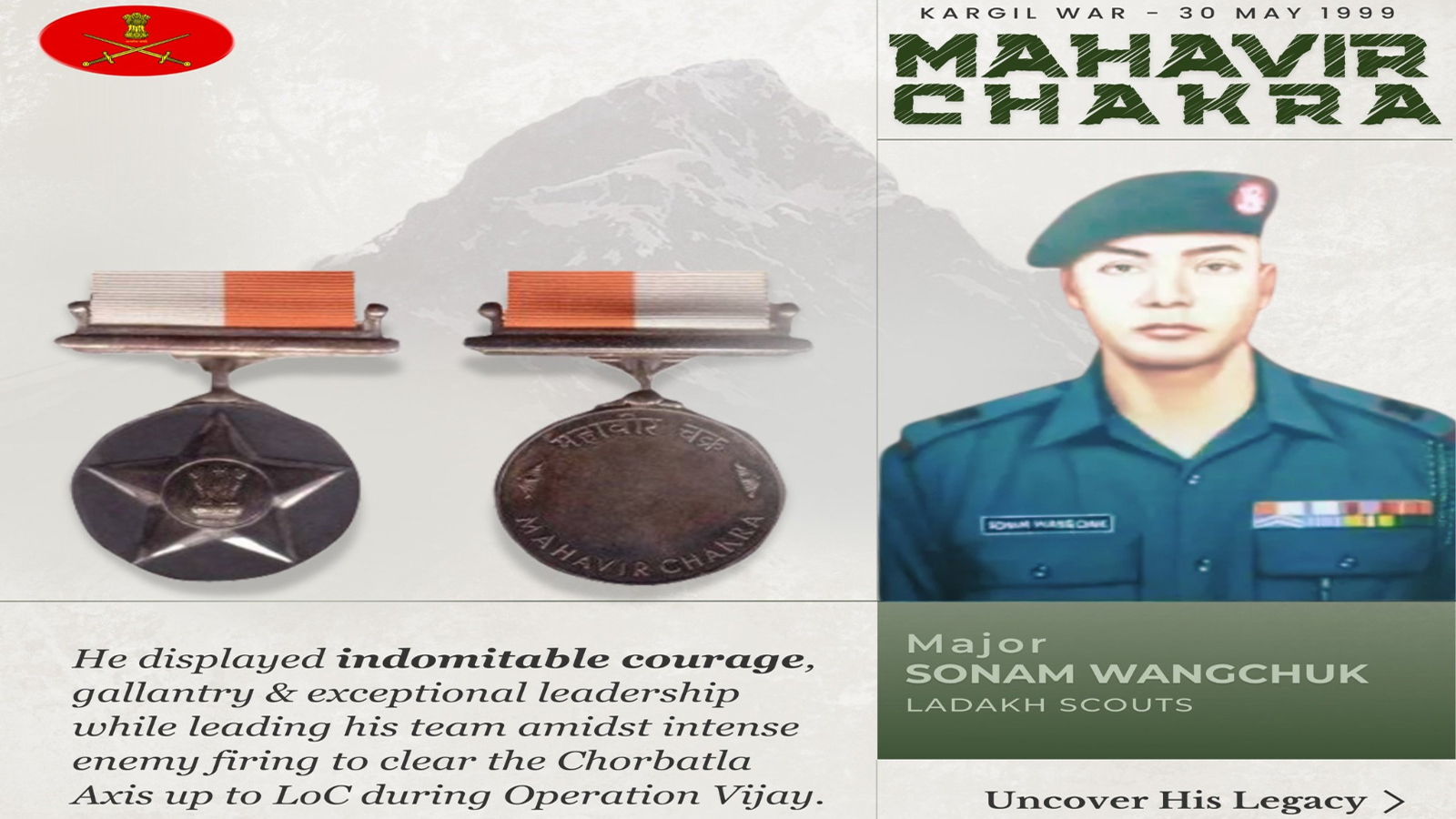 Rajnath Singh pays tribute to 1999 Kargil War hero Col Sonam Wangchuk, MVC