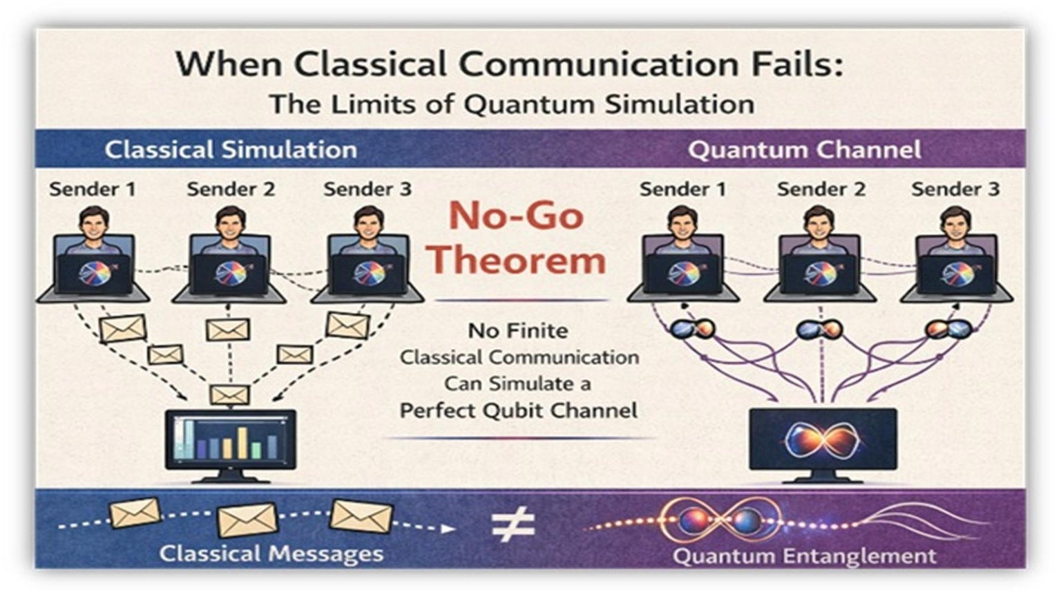 Classical messaging cannot replicate quantum channels, study finds