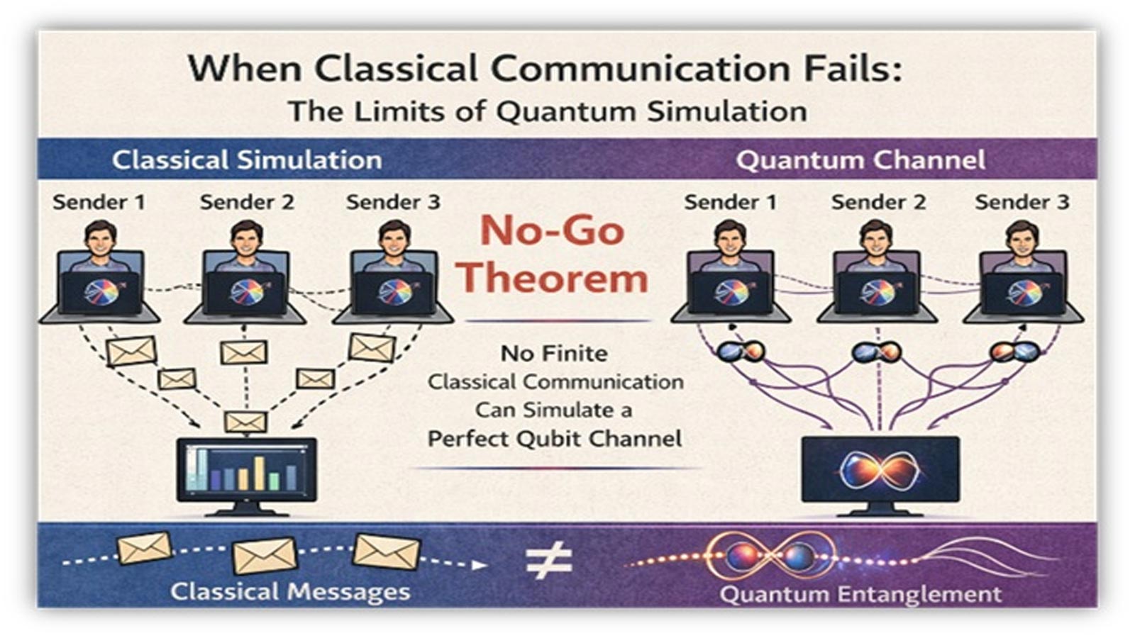 Classical messaging cannot replicate quantum channels, study finds